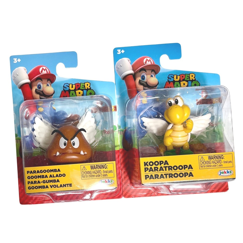 PARAGOOMBA & KOOPA PARATROOPA Super Mario Jakks Pacific 2.5" Figures